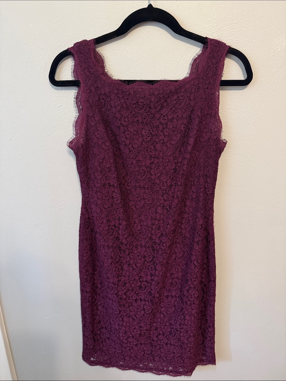 Adrianna Papell Plum Lace Midi Sheath Dress